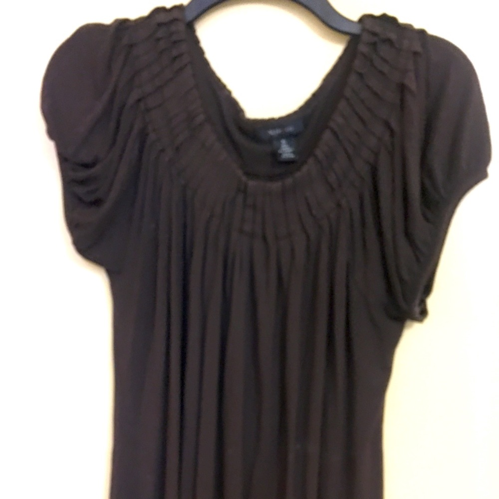 Style & Co crewneck short sleeves dark brown